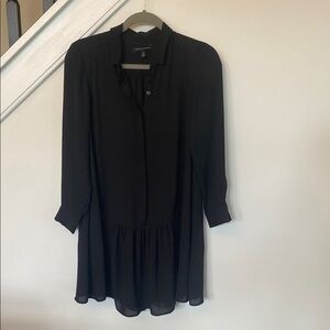 Banana Republic Black Long Sleeve Mandarin Collar Dress